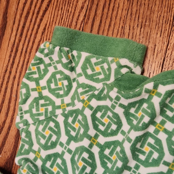 Vintage Juicy Couture  Green Print Short Sleeve Hoodie Terry Cloth XS-S - Picture 4 of 6